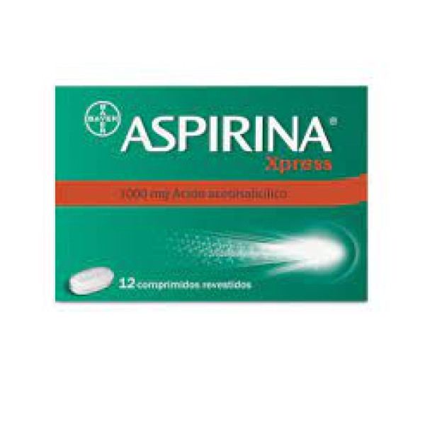 Aspirina Xpress, 1000 mg Fita termossoldada 12 Unidade(s) Comp revest, 1000 mg x 12 comp rev