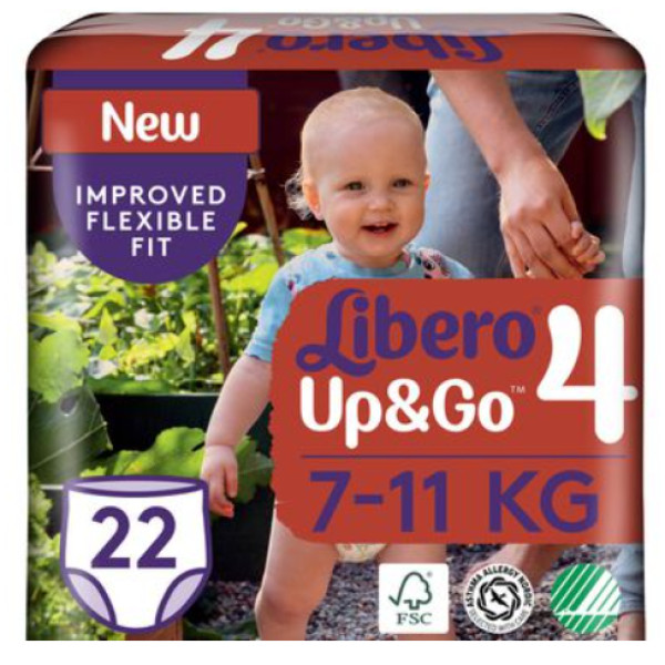 LIBERO Up&Go 4 Fralda-Cueca | 7-11 kg | 22 Unid.