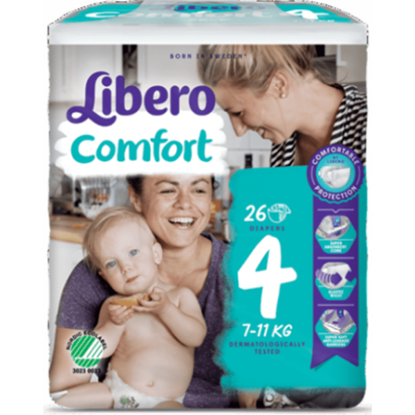 LIBERO Comfort 4 <mark>F</mark>raldas | 7-11kg | 26 Unid.
