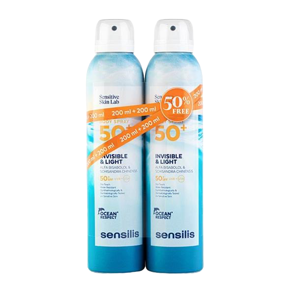 Sensilis Body Spray Invis 50+ 200ml X2
