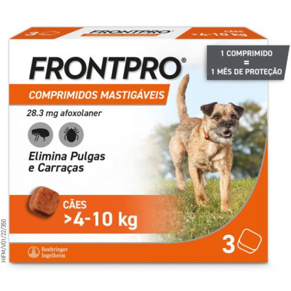 <mark>F</mark>rontpro 28mg Cães >4-10Kg Comp Mast X3, 28.3 mg comp mast VET