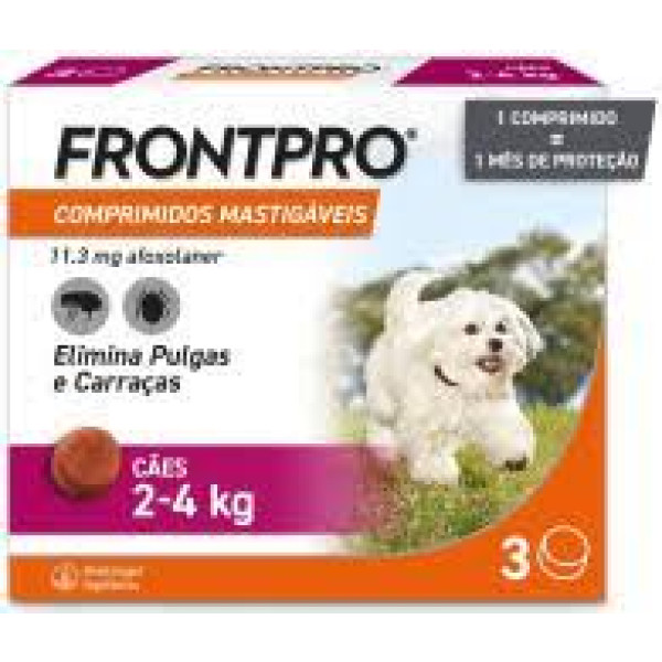 Frontpro 11mg Cães 2-4Kg Comp Mast X3, 11.3 mg comp mast VET
